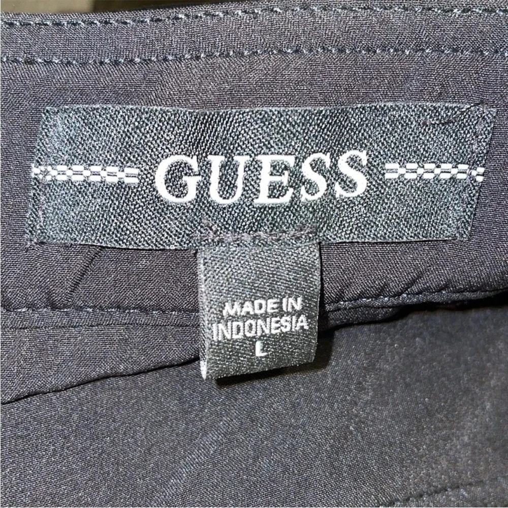 NWT Guess Maleka Black Faux Leather Mini Skirt Croc Embossed Size Large Zipper